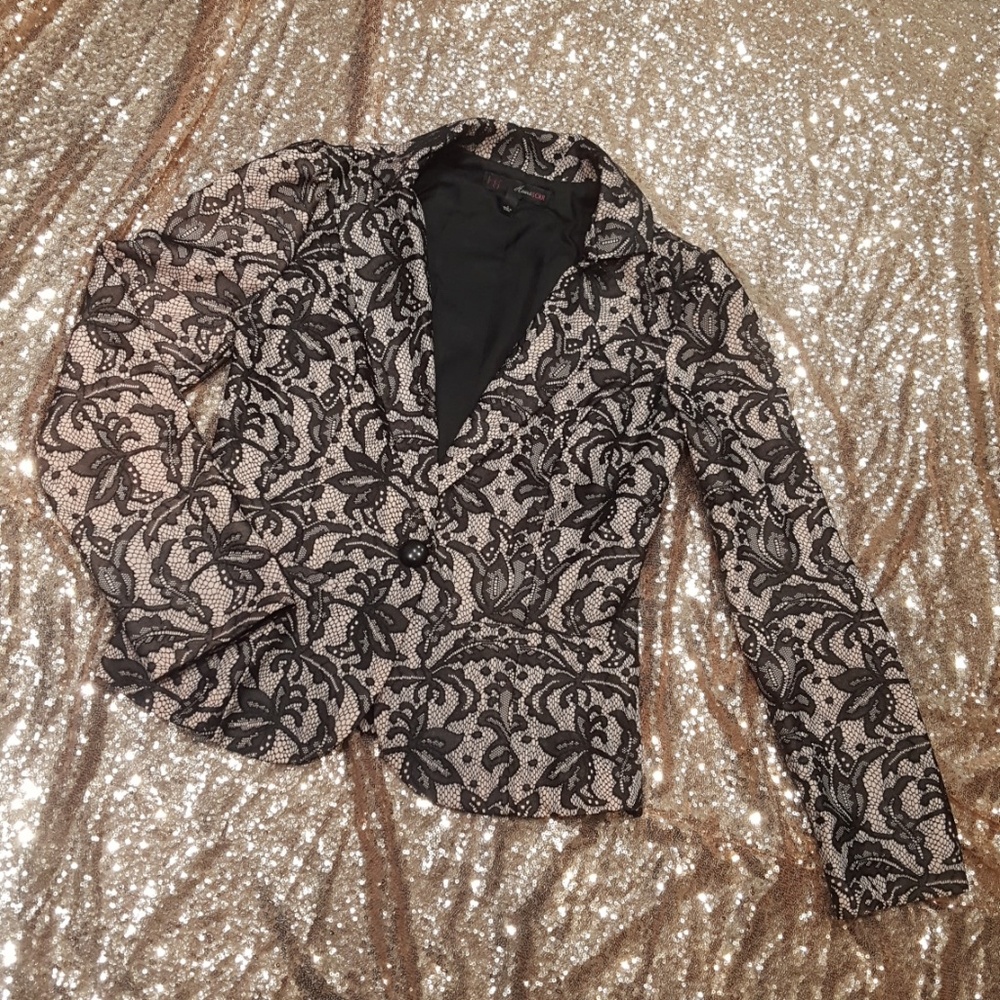 Pink lace blazer small